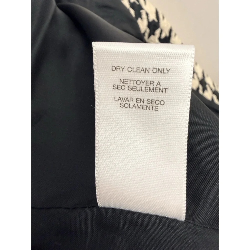 Michael‎ Michael Kors Houndstooth Quilted Crop Jacket Black Cream Size P #36